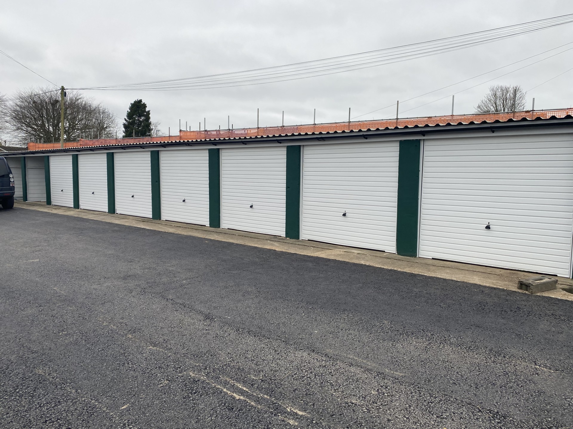 Row of garages in Sherborne