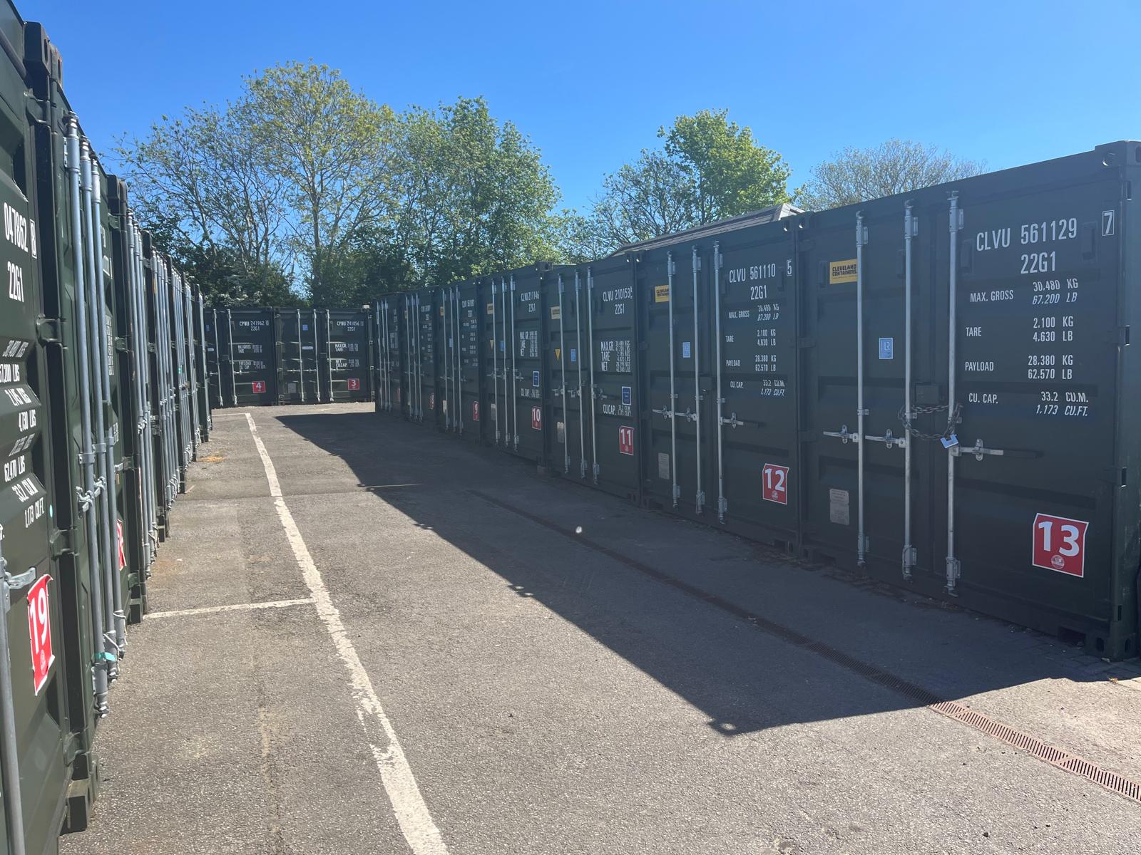 Secure 10ft and 20ft self storage containers at The Storage Containers Ferndown site on Ringwood Road, Longham