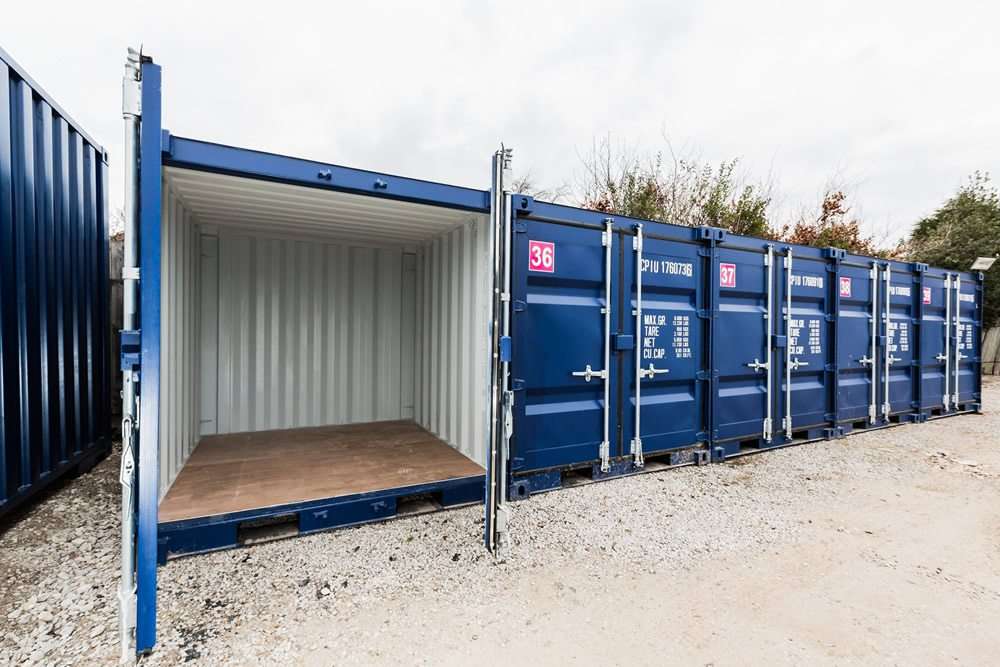 Secure 10ft and 20ft drive-up storage containers at The Storage Containers Ringwood, Parkers Close, BH24 — serving Hampshire and East Dorset.